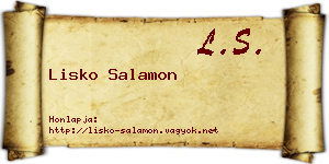 Lisko Salamon névjegykártya